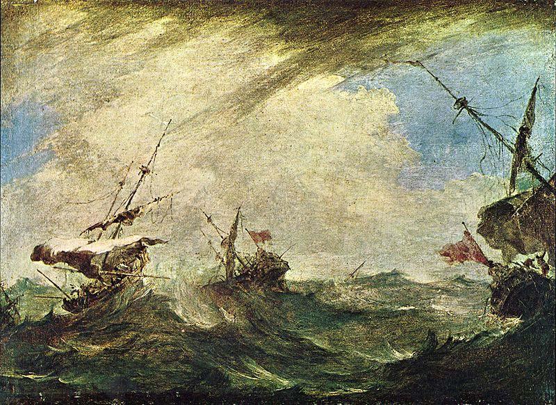 Francesco Guardi Schiffe im Meeresgewitter oil painting image